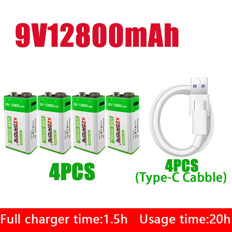 NEW 9V 12800mAh li-ion Rechargeable battery Micro USB Batteries 9 v lithium for Multimeter Microphone Toy Remote Control KTV use
NEW 9V 12800mAh li-ion Rechargeable battery Micro USB Batteries 9 v lithium for Multimeter Microphone Toy Remote Control KTV use