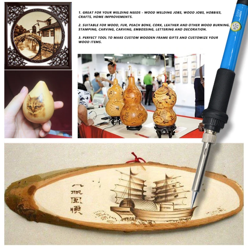 Electric Soldering Iron 220V/110V/60W Adjustable Temperature Welding Solder Rework Station Ceramics Heat Pencil Tips Repair Tool
Electric Soldering Iron 220V/110V/60W Adjustable Temperature Welding Solder Rework Station Ceramics Heat Pencil Tips Repair Tool