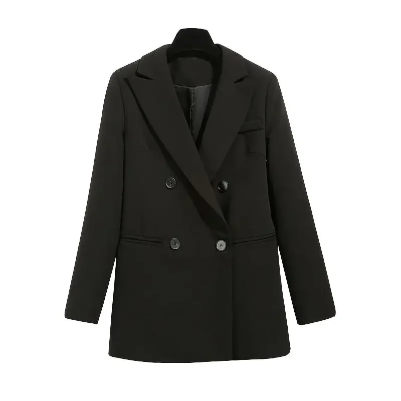 2023 Autumn Winter Women Blazers Black Jacket Korean Blazer Woman Work Wear Coat Notched Double Breasted Loose Casual Jacket
2023 Autumn Winter Women Blazers Black Jacket Korean Blazer Woman Work Wear Coat Notched Double Breasted Loose Casual Jacket