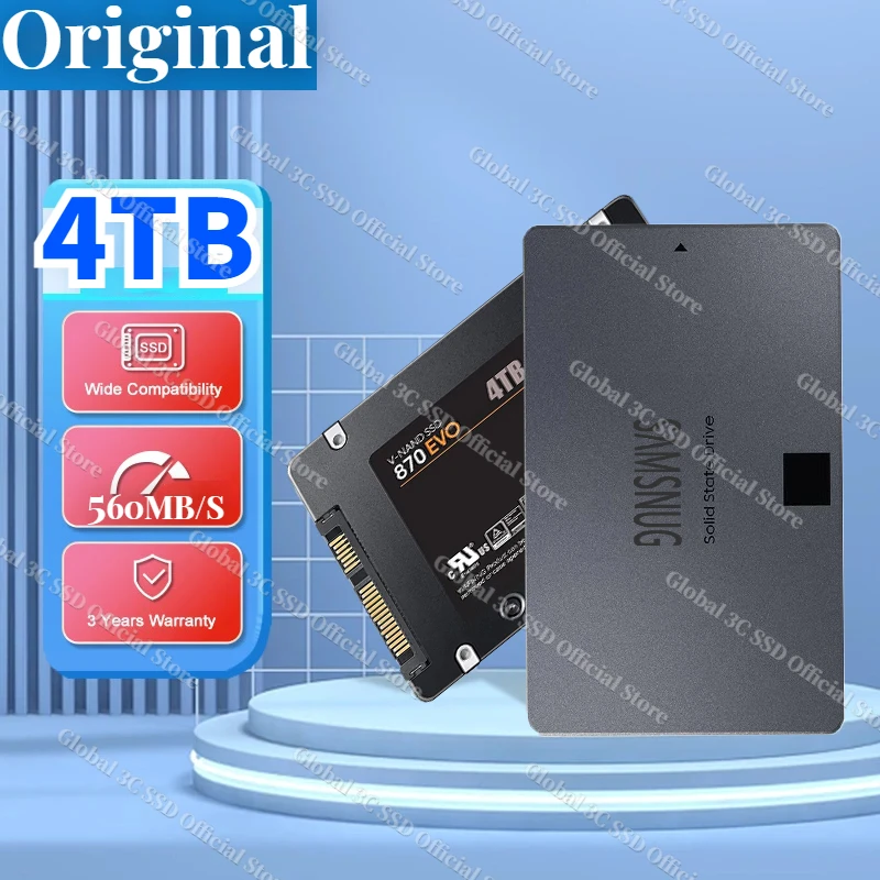 870 EVO SSD 1TB 2TB Internal Solid State Drive Disco Duro SSD 2.5 Inch 4TB SSD SATA III HDD Hard Disk for Laptop Desktop PC PS5
870 EVO SSD 1TB 2TB Internal Solid State Drive Disco Duro SSD 2.5 Inch 4TB SSD SATA III HDD Hard Disk for Laptop Desktop PC PS5