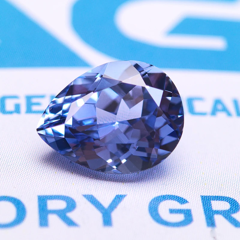 

Lab Grown Sapphire Pear Shaped Light Blue Color VVS1 Charm Diy Advanced Jewelry Making Materials Selectable AGL Certificate