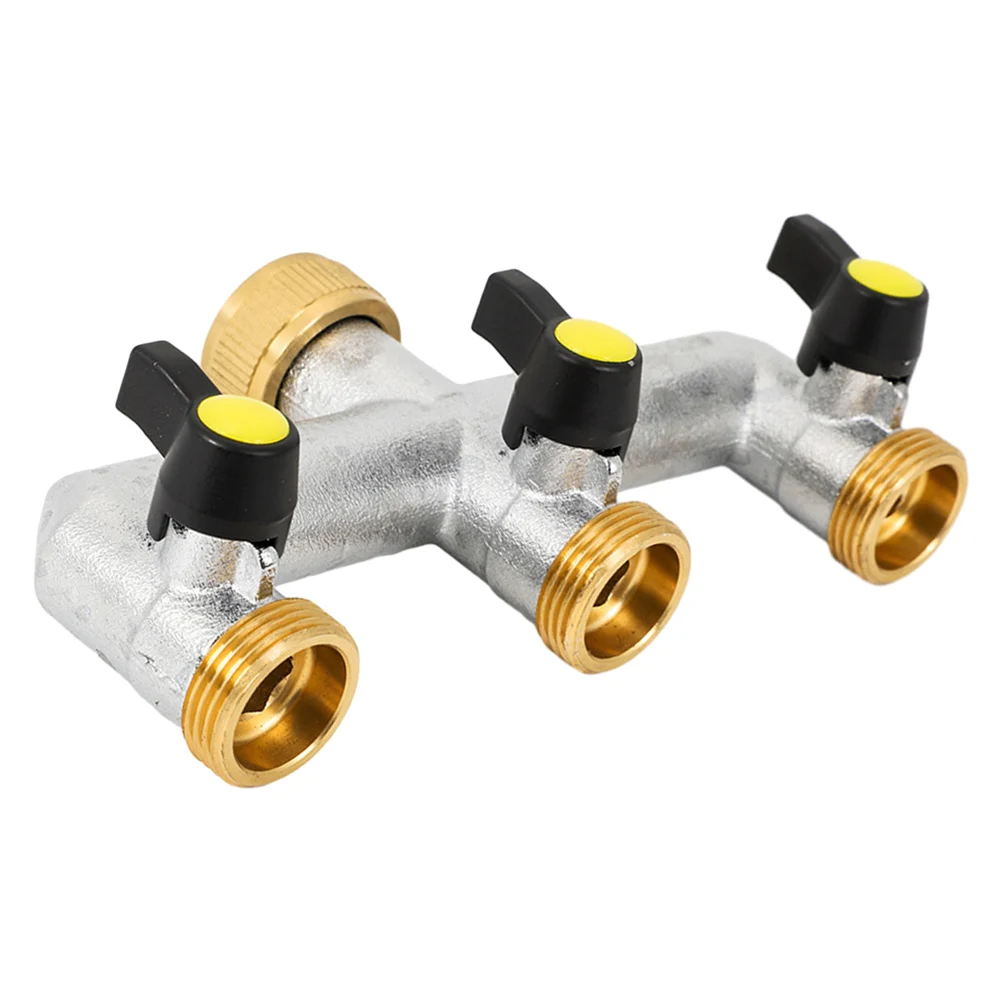 3 Way Y-Distributor With 3 Stopcocks Brass Hose Splitter 3/4 For Garden Watering Irrigation Water Connector Distributor
3 Way Y-Distributor With 3 Stopcocks Brass Hose Splitter 3/4 For Garden Watering Irrigation Water Connector Distributor