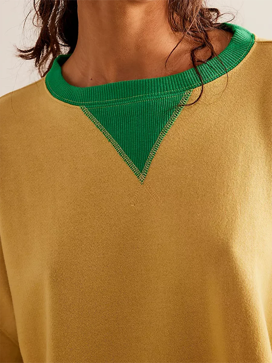 Women Casual Oversized Contrast Color Sweatshirt Long Sleeve Crewneck Loose Fit Sweater V-Neck Patchwork Pullover Tops
Women Casual Oversized Contrast Color Sweatshirt Long Sleeve Crewneck Loose Fit Sweater V-Neck Patchwork Pullover Tops