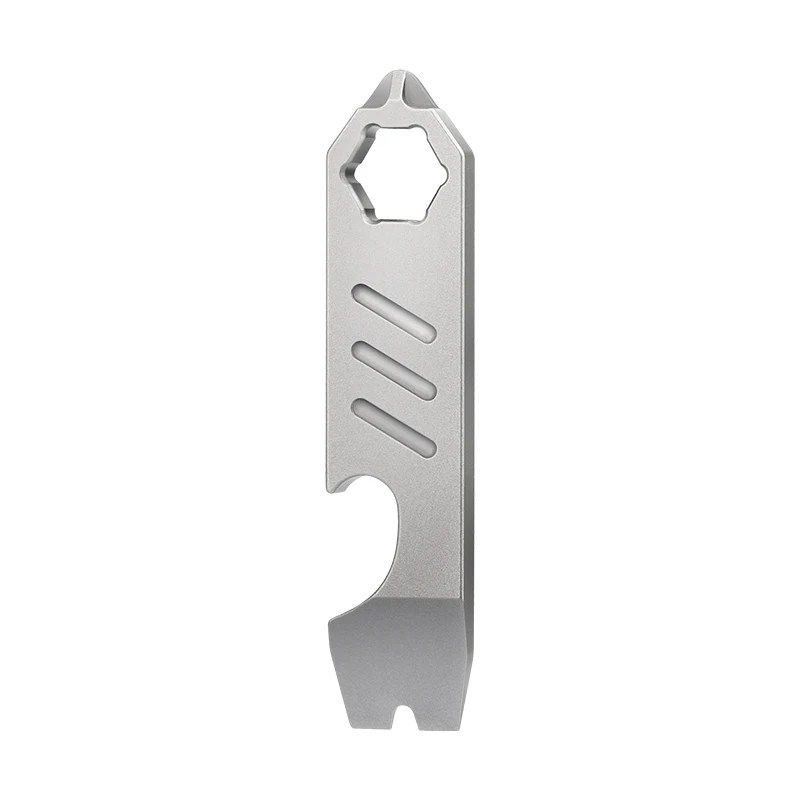 

Titanium Alloy Keychain Pendant Wrecking Bar Stick Mini Multi-Function Bottle Opener Wrench Split Express Knife Gadget EDC