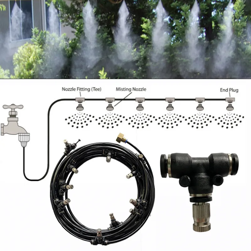 

Система водяного распылителя A44, противотуманная система охлаждения, противотуманные сопла с застежкой, уличные садовые парниковые инжекторы с мелким распылением, наборы для полива 6-18 м