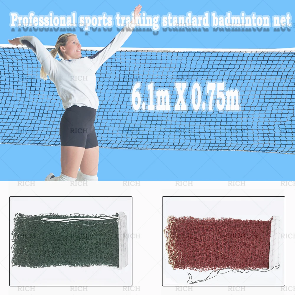 6.1mX0.75m Professional Sport Training Standard Badminton Net Outdoor Tennis Net Mesh Volleyball Net Exercise Drop Shipping
6.1mX0.75m Professional Sport Training Standard Badminton Net Outdoor Tennis Net Mesh Volleyball Net Exercise Drop Shipping