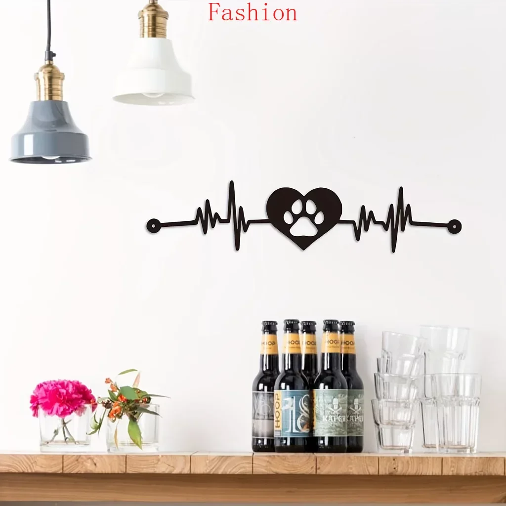 

Pet Lovers Heartbeat Metal Sign Home Decor Garden Office Unique Sculpture Bedroom Living Room Wall Hanging Background Decoration