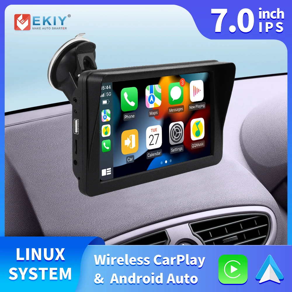 EKIY 7 inch Universal Car Apply Carplay Monitor Portable GPS Monitors Multimedia Video Player Support Android Auto Rear Camera
EKIY 7 inch Universal Car Apply Carplay Monitor Portable GPS Monitors Multimedia Video Player Support Android Auto Rear Camera