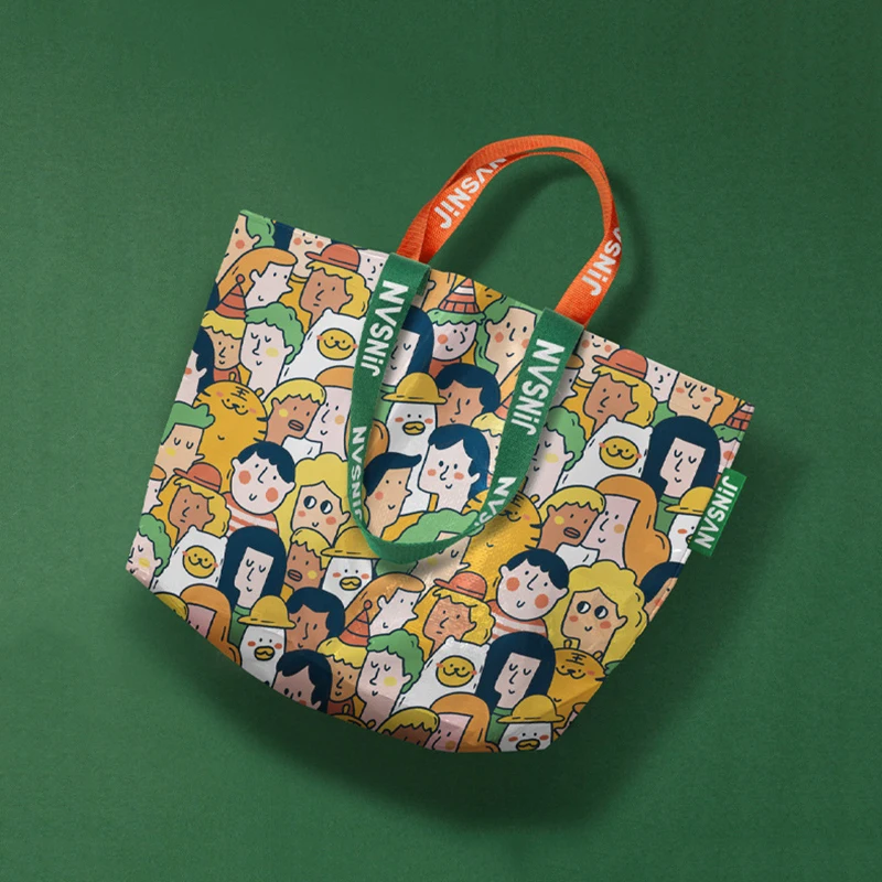Creative Gift Woven Shopping Bag - Large Waterproof Storage Tote with Colorful Prints 5 Sd1b76b33a5e74836afc53ab3a8a33078k