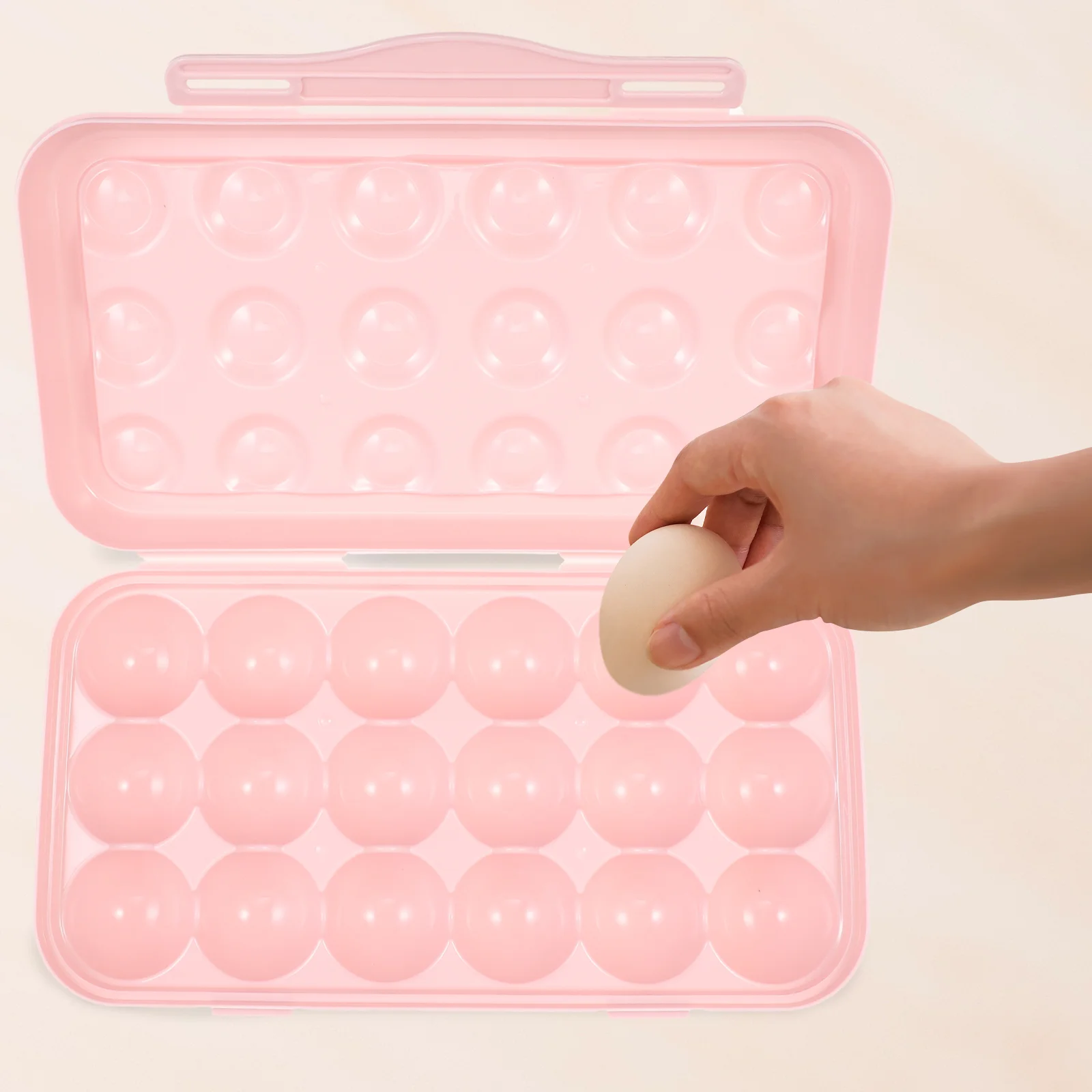 

18 Grid Egg Carton Plastic Egg Container Anti Collision Refrigerator Egg Storage Box Crisper Egg Protection Case Home