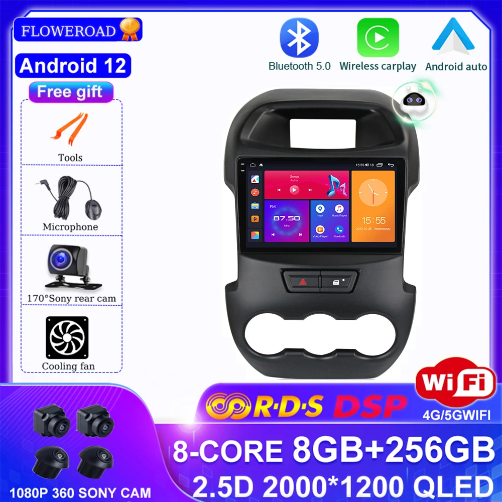 Android 12 For Ford Ranger 2011 - 2016 Car Radio Multimedia Video Player Navigation GPS DSP BT Carplay Auto No 2din 2 din dvd
Android 12 For Ford Ranger 2011 - 2016 Car Radio Multimedia Video Player Navigation GPS DSP BT Carplay Auto No 2din 2 din dvd