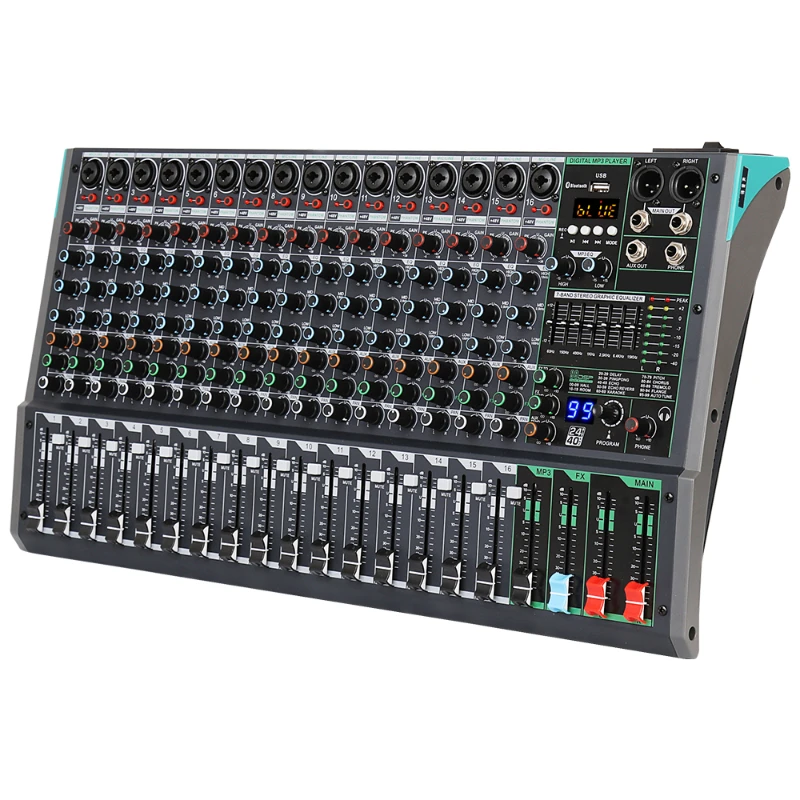 PA16 16 Channel Digital audio console 48V Phantom Power Built-in 99 Reverb Effect professional audio mixer
PA16 16 Channel Digital audio console 48V Phantom Power Built-in 99 Reverb Effect professional audio mixer