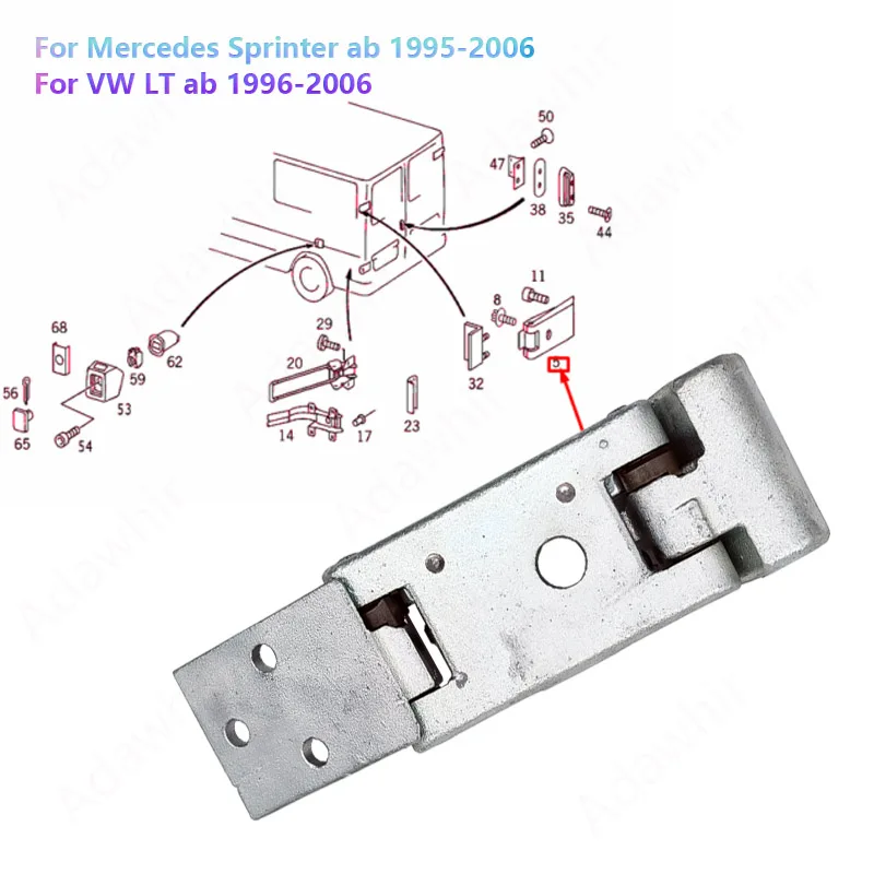 Петля дверная задняя дверь для Mercedes Sprinter 1995-2006 VW LT 1996-2006 9017400837, A9017400837, 2D1827151A,
Петля дверная задняя дверь для Mercedes Sprinter 1995-2006 VW LT 1996-2006 9017400837, A9017400837, 2D1827151A,