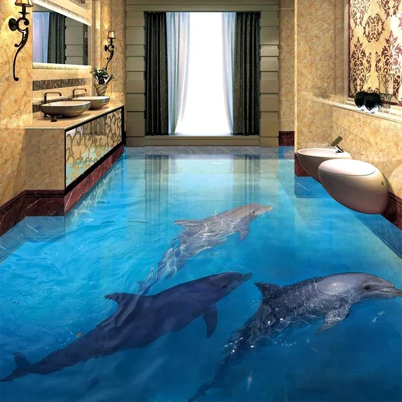 Self-adhesive Floor Mural Wallpaper 3D Stereo Dolphin Ocean World Bathroom Living Room 3D Floor Tile Painting Papel De Parede 3D
Self-adhesive Floor Mural Wallpaper 3D Stereo Dolphin Ocean World Bathroom Living Room 3D Floor Tile Painting Papel De Parede 3D
