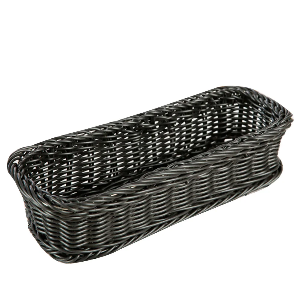 Imitation Rattan Woven Storage Basket Rectangular Cutlery Knife Fork Spoon Basket For Restaurant Table Decoration Wicker
Imitation Rattan Woven Storage Basket Rectangular Cutlery Knife Fork Spoon Basket For Restaurant Table Decoration Wicker