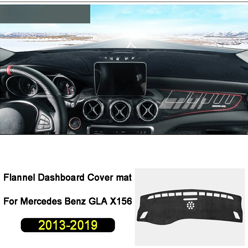 

Flannel Car Dashboard Cover For Mercedes Benz Gla X156 Gla180 Gla200 Gla220 Gla250 220 220d Amg 2014-2019 Anti-Slip Mat Dashmat