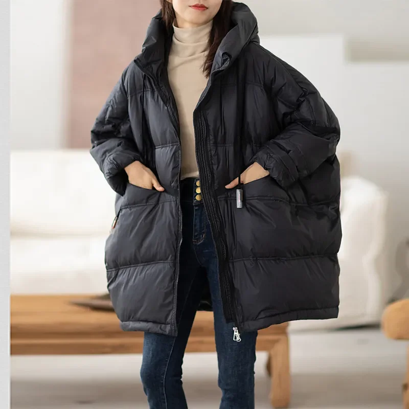 2023 New Winter Women 90% White Duck Down Jacket Casual Loose Over Size Warm Parka Female Drawstring Hooded Puffer Coat
2023 New Winter Women 90% White Duck Down Jacket Casual Loose Over Size Warm Parka Female Drawstring Hooded Puffer Coat