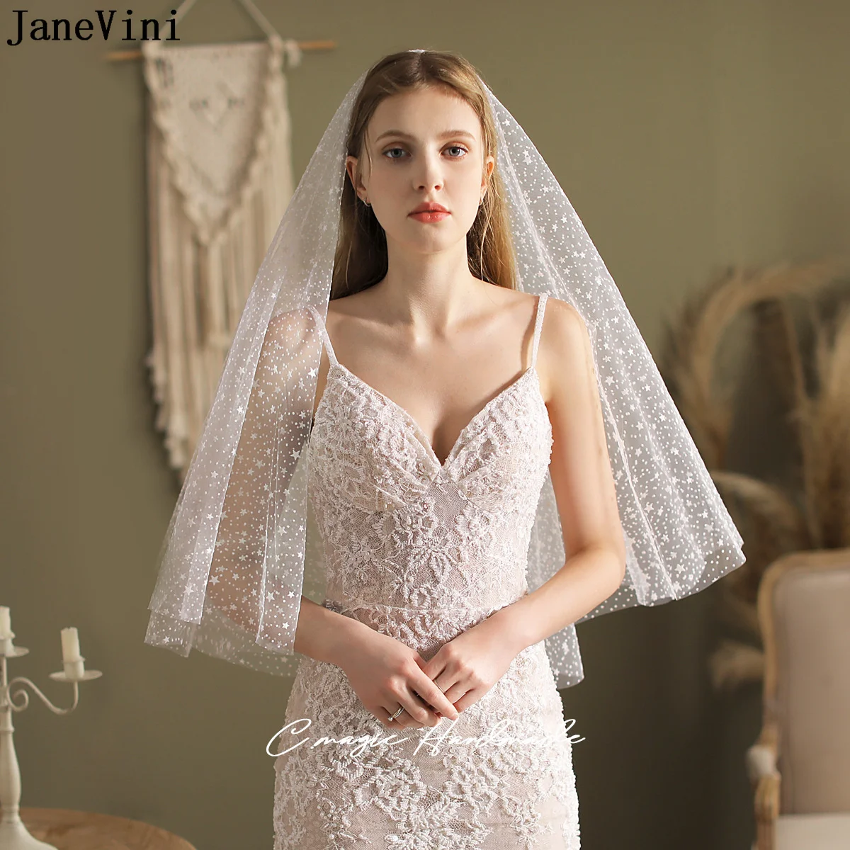 JaneVini White Stars Short Bridal Veil with Comb 2022 Two Layer Cover Face Wedding Veil Wedding Photography Headwear Accessories
JaneVini White Stars Short Bridal Veil with Comb 2022 Two Layer Cover Face Wedding Veil Wedding Photography Headwear Accessories