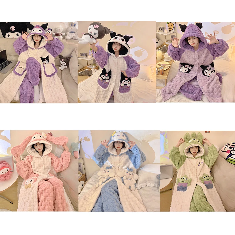2023 Sanrio мультфильм Kuromi утолщенный коралловый бархат новый стиль аниме Моя Мелодия ночная рубашка комплект домашней одежды подарок для девочек
2023 Sanrio мультфильм Kuromi утолщенный коралловый бархат новый стиль аниме Моя Мелодия ночная рубашка комплект домашней одежды подарок для девочек