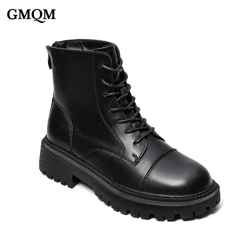 GMQM Brand New 2022 Autumn Fashion Women's Ankle Boots Platform Genuine Leather Shoes Round Toe Walk Lace-Up Boots Office Lady
GMQM Brand New 2022 Autumn Fashion Women's Ankle Boots Platform Genuine Leather Shoes Round Toe Walk Lace-Up Boots Office Lady