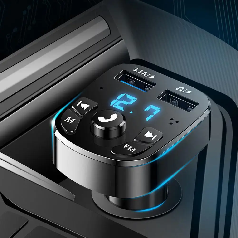 

Multifunction Car MP3 Player Noise Reduction FM Transmitter Wireless Bluetooth-compatible Dual USB Car Fast charging plug