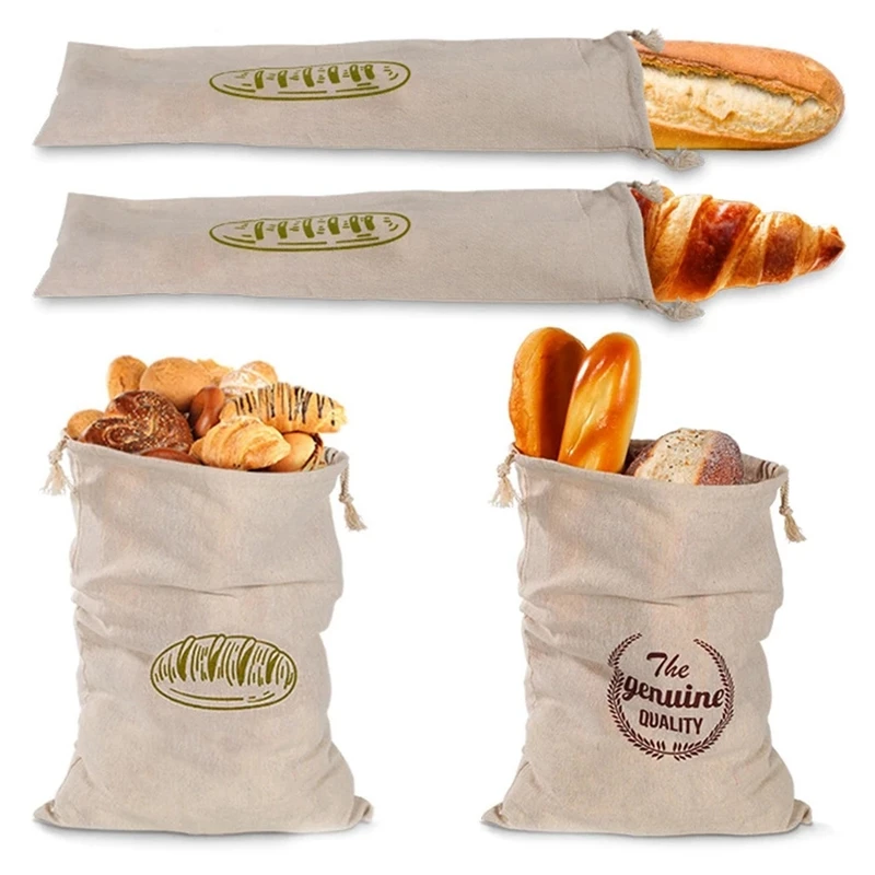 

Льняные пакеты для хлеба, многоразовый мешок на шнурке для булочек, домашний ремесленный мешок для хранения хлеба, льняные пакеты для хлеба