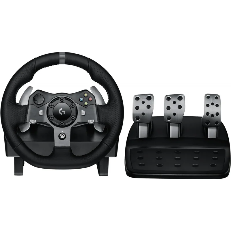 

Logitech G920 Driving Force Racing Wheel and Floor Pedals, Real Force Feedback, Stainless Steel Paddle Shifters, Leather Steerin