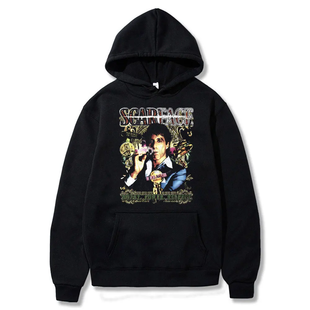 Vintage Movie Scarface Tony Montana Hoodie Al Pacino Print Sweatshirt Men Women Casual Oversized Hoodies Men's Black Streetwear
Vintage Movie Scarface Tony Montana Hoodie Al Pacino Print Sweatshirt Men Women Casual Oversized Hoodies Men's Black Streetwear