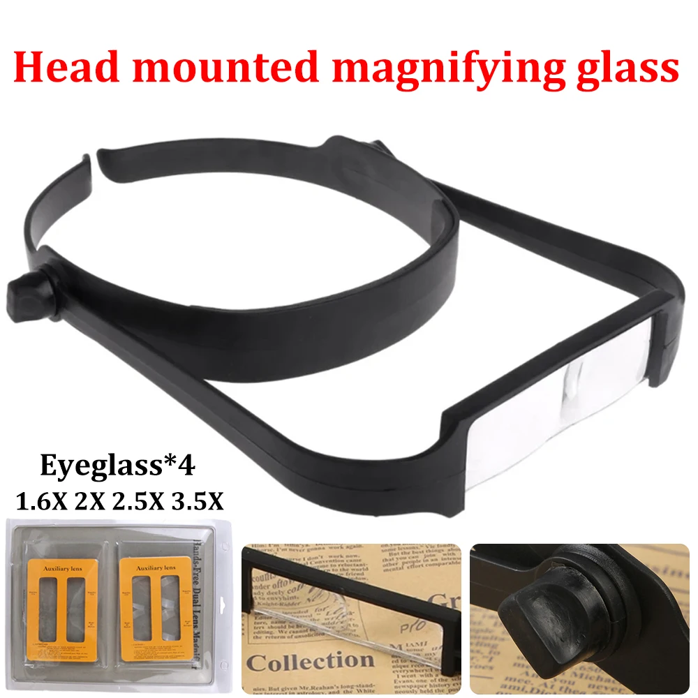 Mounted Magnifier Hands Free Headband Magnifying Glass Lens 1.6X 2X 2.5X 3.5X for Watch Repair Senior Reading Magnifying Glasses
Mounted Magnifier Hands Free Headband Magnifying Glass Lens 1.6X 2X 2.5X 3.5X for Watch Repair Senior Reading Magnifying Glasses