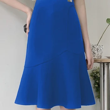 Look Elegante e Romântico com a Saia Vintage Floral da Tonngirls 10 ZANZEA Women High Waist Fishtail Skirt Fashion Patchwork Wrap Hips Faldas 2023 Autmun Solid Jupes Elegant Commuting OL Skirts