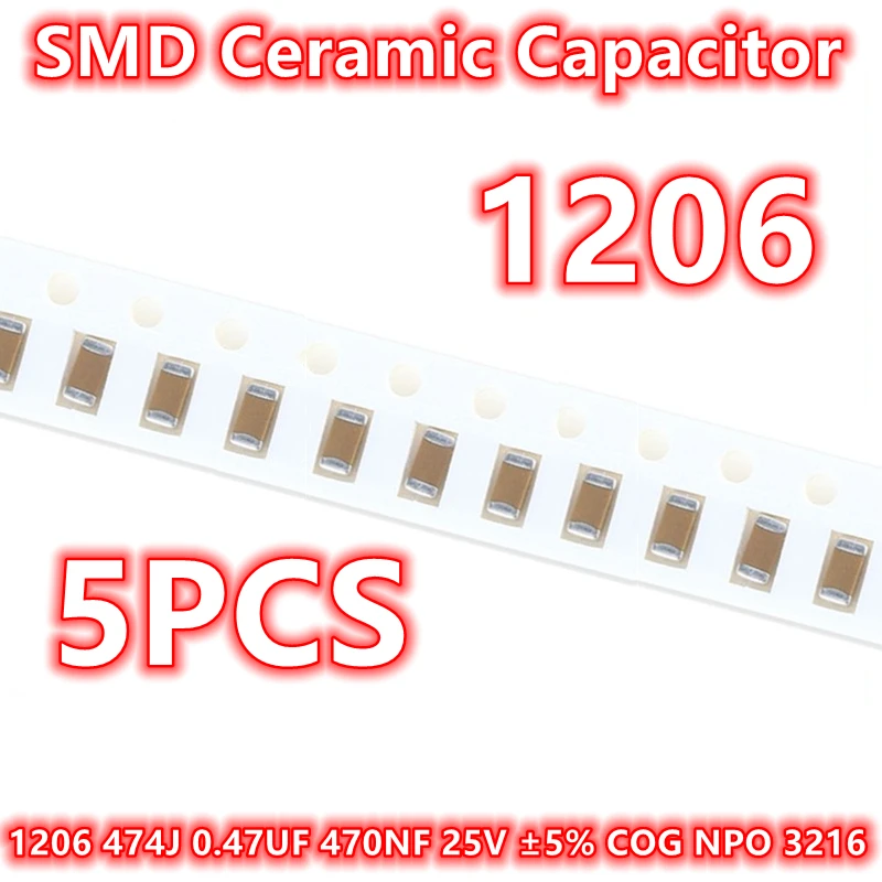 (5 шт.) оригинальный керамический конденсатор IC 1206 474J 0,47 UF 470NF 25V ± 5% COG NPO 3216 SMD
(5 шт.) оригинальный керамический конденсатор IC 1206 474J 0,47 UF 470NF 25V ± 5% COG NPO 3216 SMD