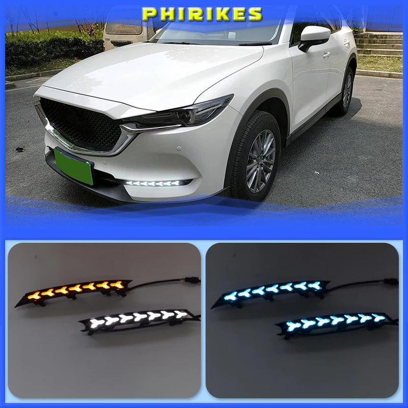 

For Mazda CX-5 CX5 2017 2018 2019 Dynamic Turn Signal Relay Waterproof Car DRL 12V LED Daytime Running Light Fog Lamp Decoration