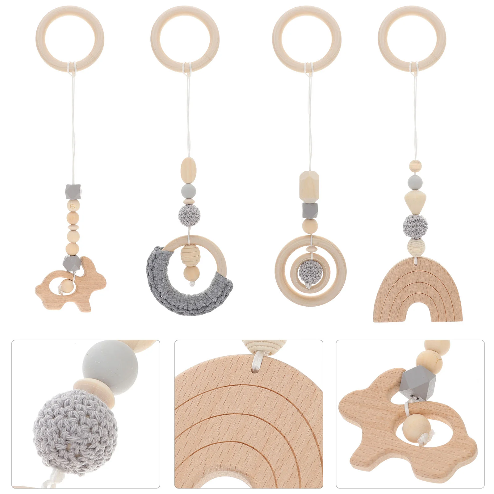 4 Pcs Gym Rack Toys Baby Wooden Nursery Room Hanging Stroller Beaded Pendant Sensory Playing
4 Pcs Gym Rack Toys Baby Wooden Nursery Room Hanging Stroller Beaded Pendant Sensory Playing