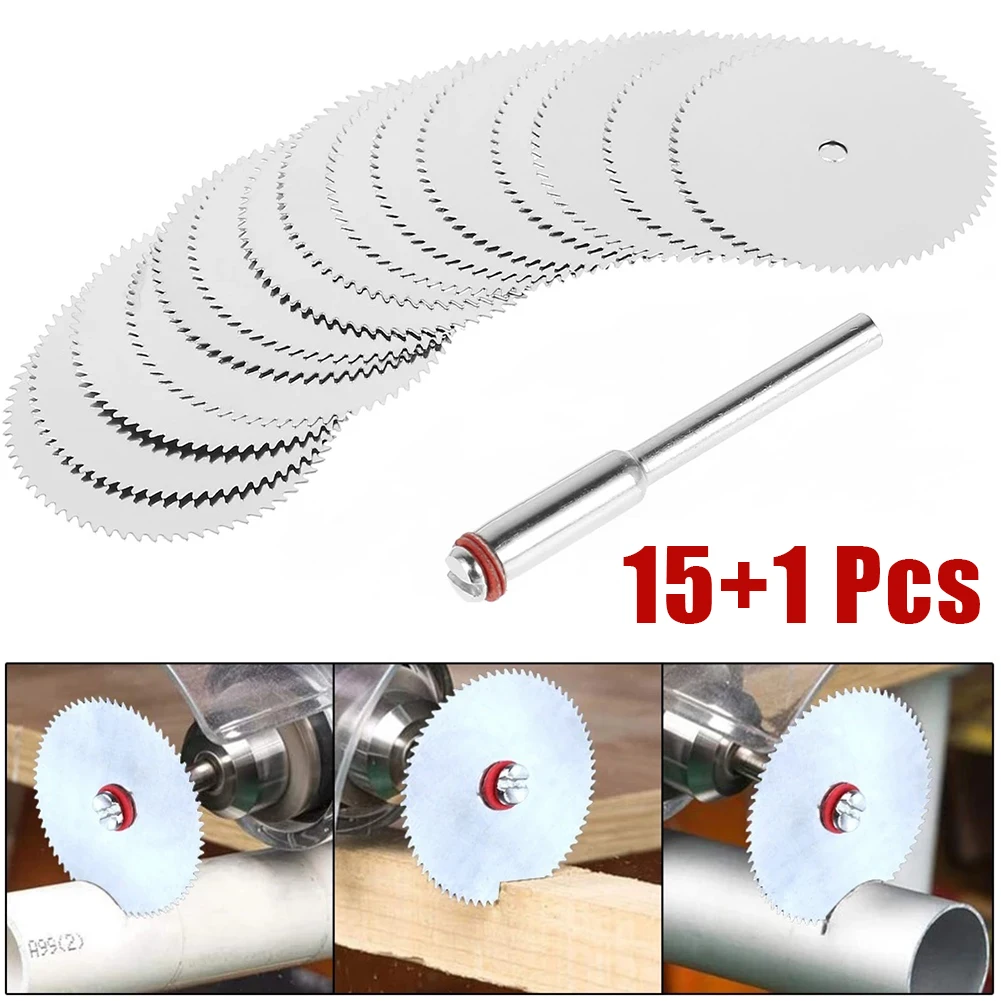 

15Pcs 22mm Circular Saw Blade Kit Stainless Steel Cutting Wheel Disc Fast Cutting Rotary Tool Accessories For PVC Pipe