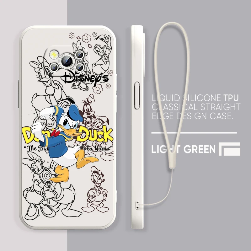 

Cartoon Donald Duck Cute For POCO M5S M4 M3 C55 C50 C40 C3 X5 X4 X3 X2 F5 F4 F3 Pro GT NFC Liquid Rope Silicone Phone Case