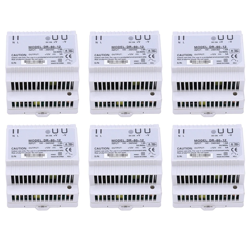 HOT 6X Din Rail Power Supply 60W 12V Ac Dc Converter Dr-60-12 Power Supply 12V 60W Good Quality
HOT 6X Din Rail Power Supply 60W 12V Ac Dc Converter Dr-60-12 Power Supply 12V 60W Good Quality