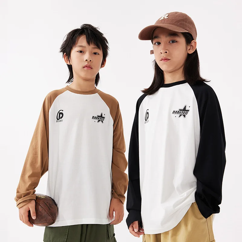 Children's 2023 Autumn Retro Girls' and Boys' Contrast Color Raglan Sleeve Long T-shirt for Big Children's Casual Bottom Shirt
Children's 2023 Autumn Retro Girls' and Boys' Contrast Color Raglan Sleeve Long T-shirt for Big Children's Casual Bottom Shirt