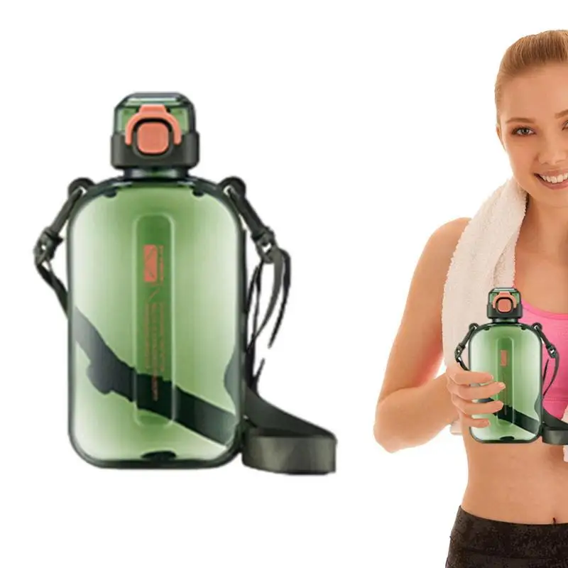 Flat Water Bottles Sports Water Bottle With Shoulder Strap 750ml Large Capacity Clear Water Bottle Reusable Leak Proof Bottle
Flat Water Bottles Sports Water Bottle With Shoulder Strap 750ml Large Capacity Clear Water Bottle Reusable Leak Proof Bottle