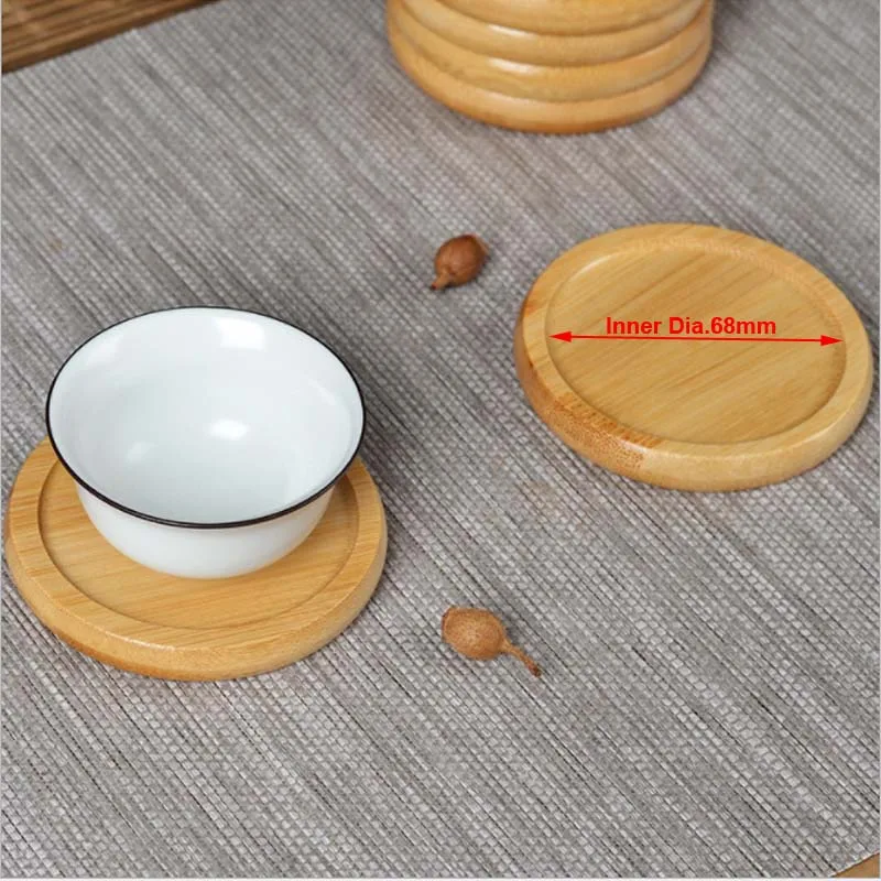 

6PCSWooden Bamboo Coaster for Glass Cups Tea Cup Holder Natural Home Decor Original Style Coasters
