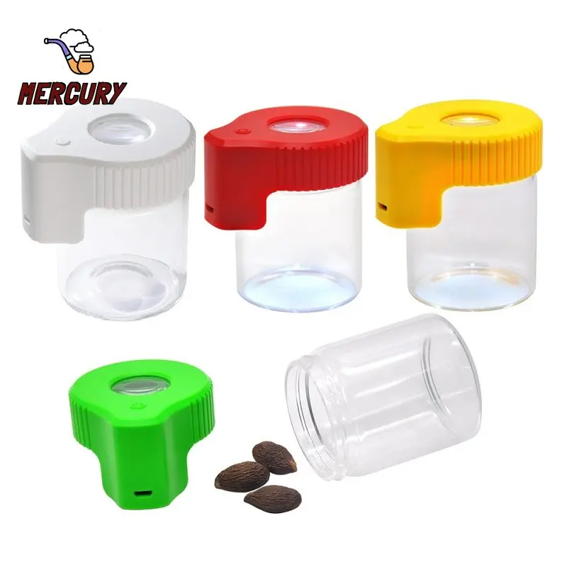 MERCURY Transparent Tobacco Storage Jar with View Magnifying Glass LED Seal Vacuum Boxs Pill Case 420 Herb Smoking Accessories
MERCURY Transparent Tobacco Storage Jar with View Magnifying Glass LED Seal Vacuum Boxs Pill Case 420 Herb Smoking Accessories