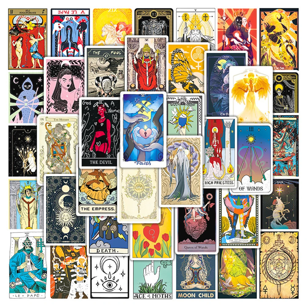10/30/50pcs Cool Magic Tarot Card Stickers Divination Aesthetic Decals DIY Skateboard Phone Laptop Motorcycle Waterproof Sticker
10/30/50pcs Cool Magic Tarot Card Stickers Divination Aesthetic Decals DIY Skateboard Phone Laptop Motorcycle Waterproof Sticker