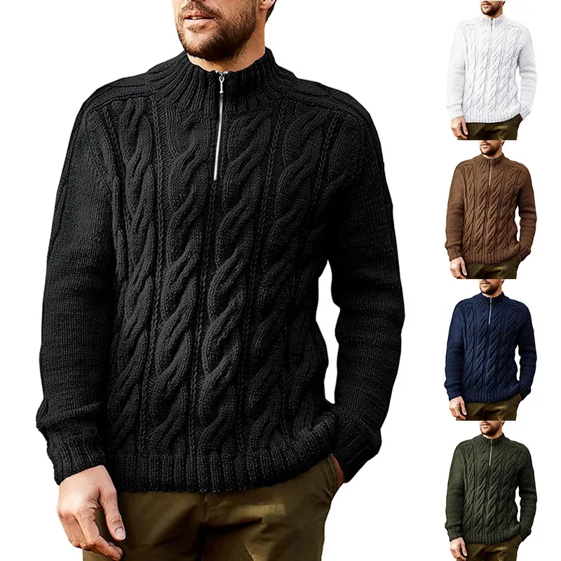 winter sweater men's new solid color semi high neck long sleeve sweater European and American
winter sweater men's new solid color semi high neck long sleeve sweater European and American