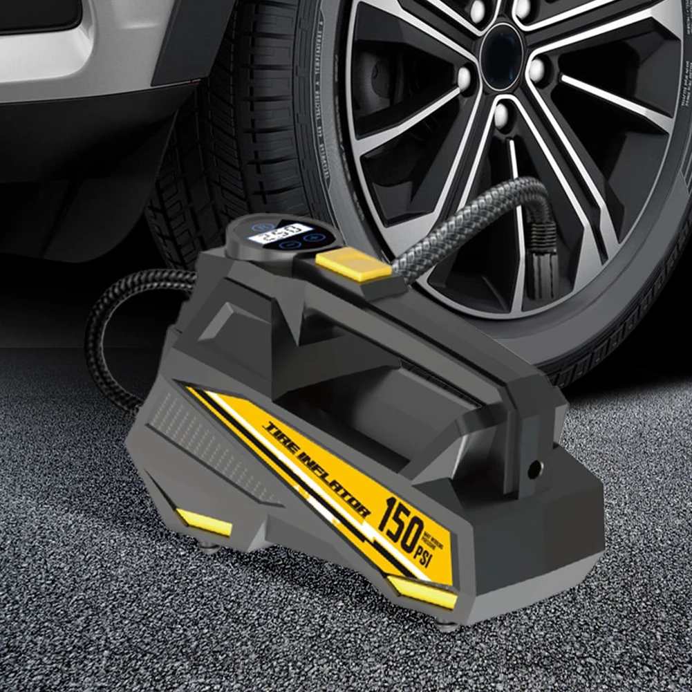 Inflador de Neumáticos Portátil de 150 PSI con Luz LED, Bomba Eléctrica Automática con Pantalla Digital para Neumáticos de Automóvil Inflador de Neumáticos Portátil de 150 PSI con Luz LED, Bomba Eléctrica Automática con Pantalla Digital para Neumáticos de Automóvil