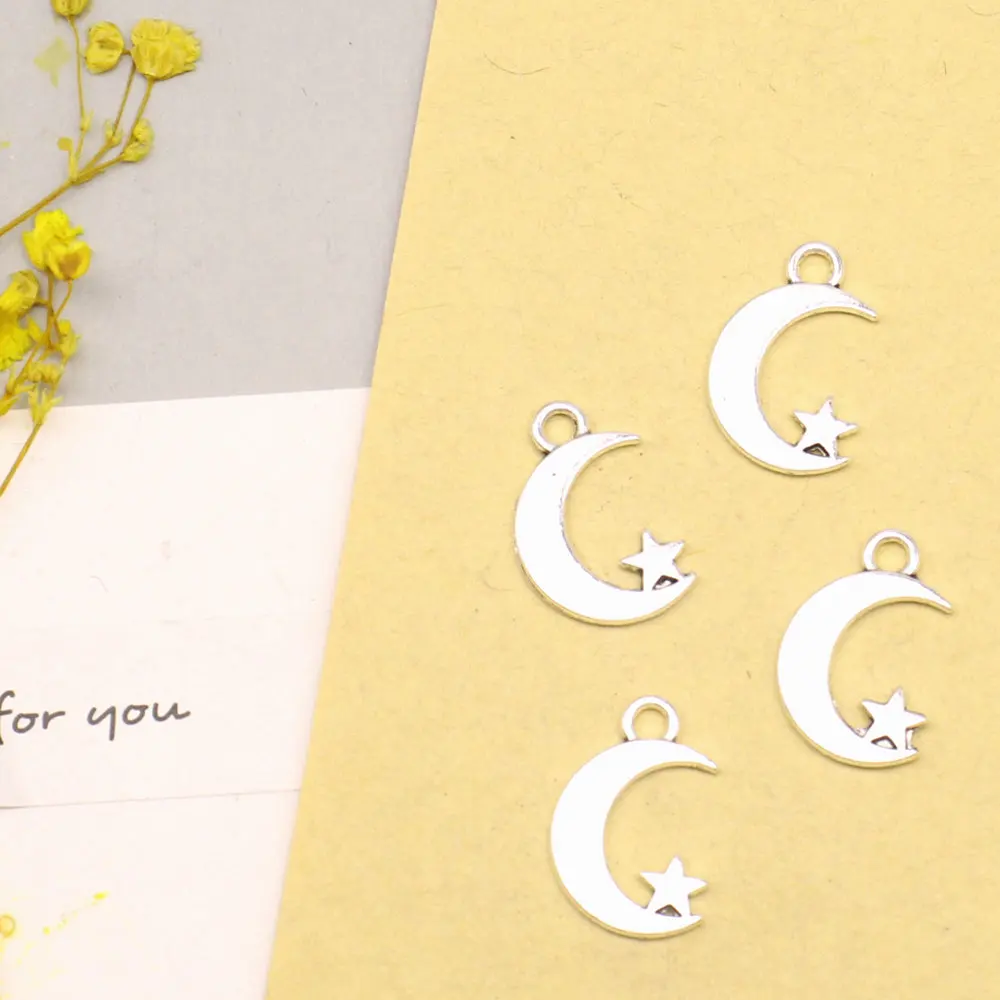 20pcs 11x17mm Star Moon Charms Pendants And Necklaces Hobbies And Crafts Materials Jewelri Make Antique Silver Color
20pcs 11x17mm Star Moon Charms Pendants And Necklaces Hobbies And Crafts Materials Jewelri Make Antique Silver Color