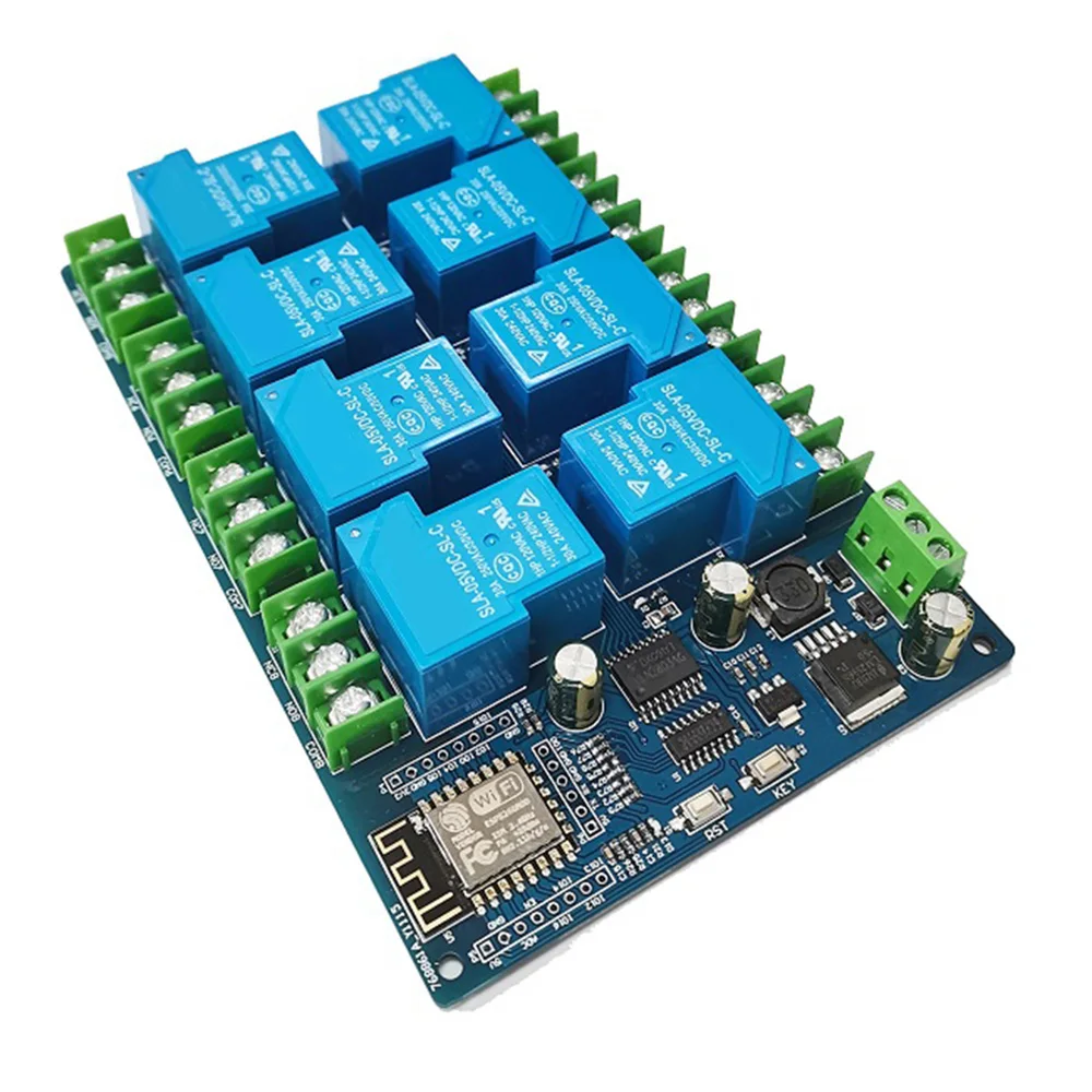 ESP8266 Wireless WIFI Relay Module 8 Channel ESP-12F Wifi Development Board DC 7-28V/5V Power Supply for Arduino
ESP8266 Wireless WIFI Relay Module 8 Channel ESP-12F Wifi Development Board DC 7-28V/5V Power Supply for Arduino