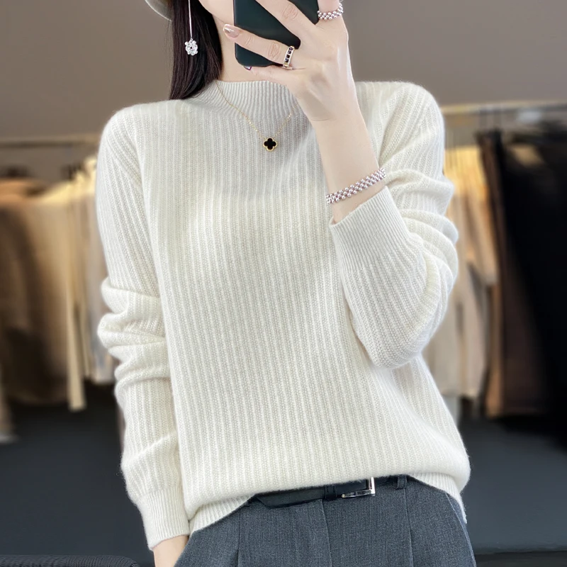 2023 New Autumn And Winter Women's Woolen Sweater Pullover Style Slim And Versatile Half Height Round Neck Sweater Underlay
2023 New Autumn And Winter Women's Woolen Sweater Pullover Style Slim And Versatile Half Height Round Neck Sweater Underlay