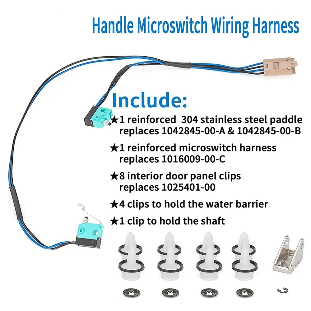 Handle Upgrade Repair for 2012-2020 Tesla Model S with Microswitch Harness Handle Paddle Door Panel Clips Replace 1016009-00-C
Handle Upgrade Repair for 2012-2020 Tesla Model S with Microswitch Harness Handle Paddle Door Panel Clips Replace 1016009-00-C