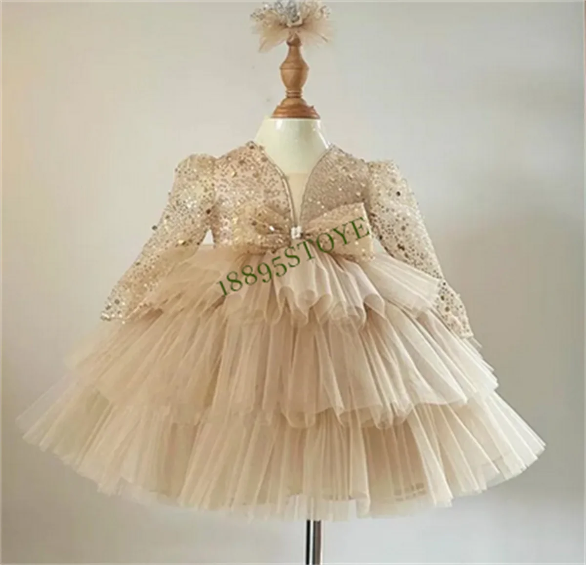 

Платье подружки невесты для девочек, Свадебное бальное платье из тюля с блестками, платья принцессы для девочек, элегантные костюмы в виде птичьего дня