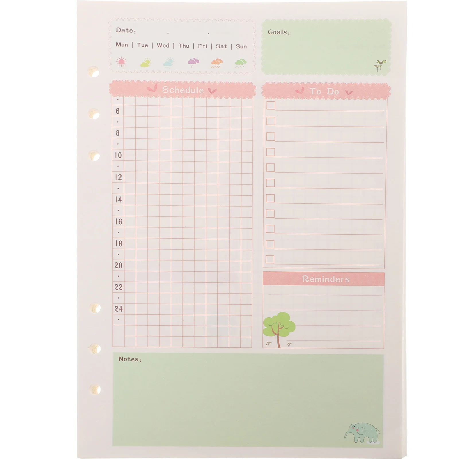1Pc A5 One Page Per Day Refill Paper, Universal Colorful Refills Inserts Filler Paper Pages for 6- Ring Refillable Binder
1Pc A5 One Page Per Day Refill Paper, Universal Colorful Refills Inserts Filler Paper Pages for 6- Ring Refillable Binder