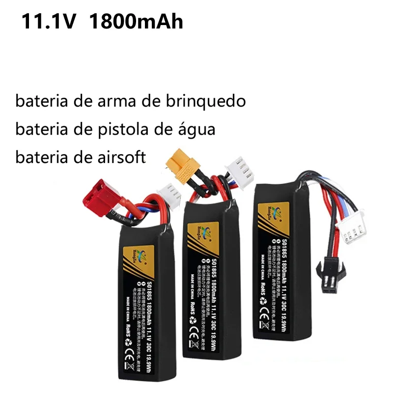 11.1V 1800mAh Rechargeable LiPO Battery for Water Gun Soft Air Gun Toy Gun Climbing Car Accessories 30C 501865 Batteries 
11.1V 1800mAh Rechargeable LiPO Battery for Water Gun Soft Air Gun Toy Gun Climbing Car Accessories 30C 501865 Batteries
